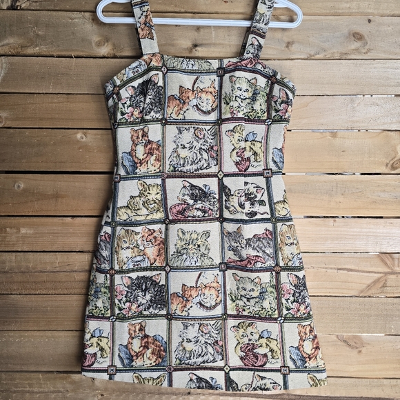 Cider Dresses & Skirts - Cider Multicolor Cat Lover Print Dress Meow Size Small